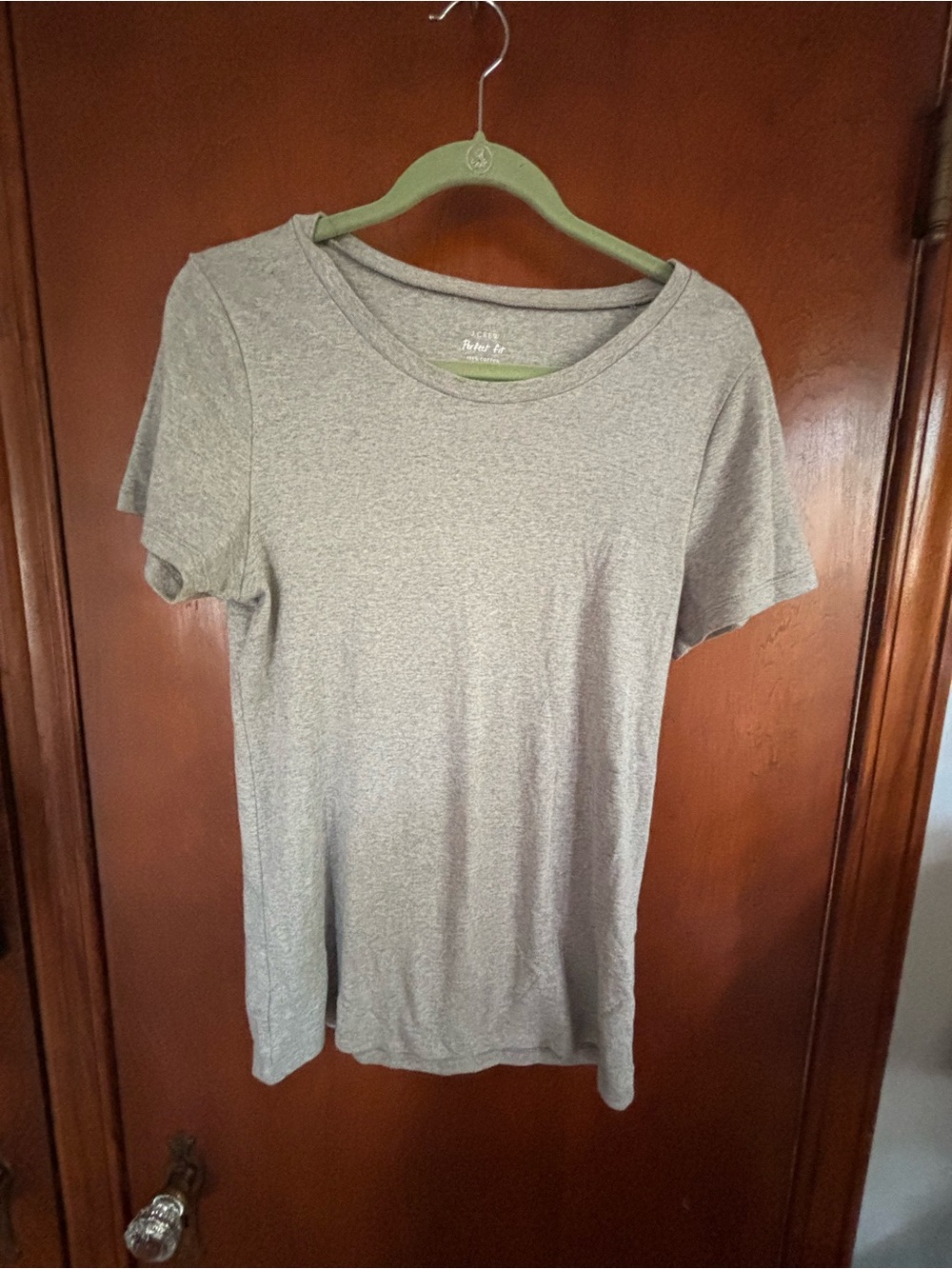 J. Crew Perfect Fit Crew Neck Tee - Light Gray size L